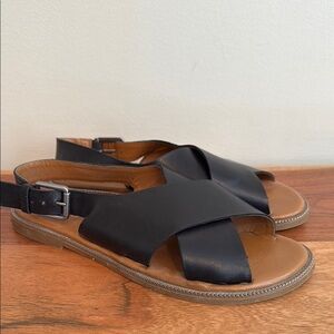 Franco Sarto Kayleigh Black Sandals with Criss-Cross Design